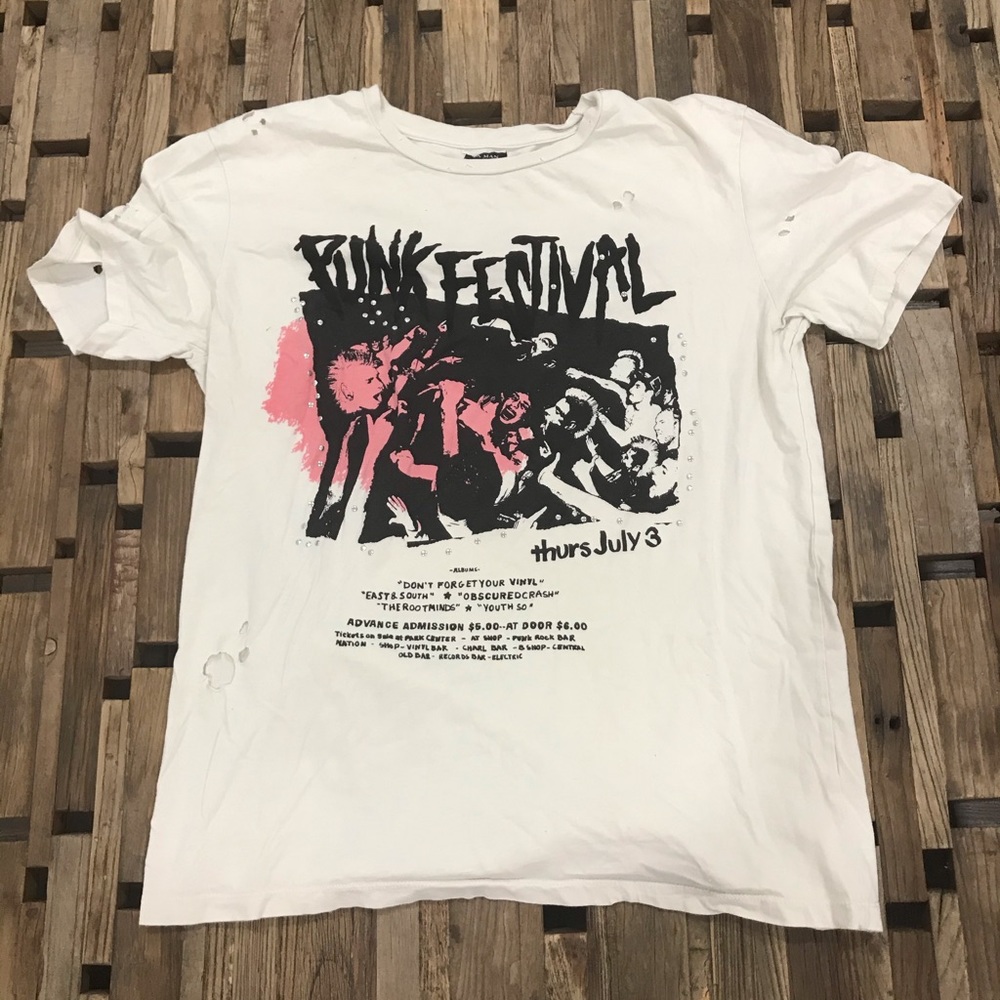 Zara Man M Punk Festival Tshirt